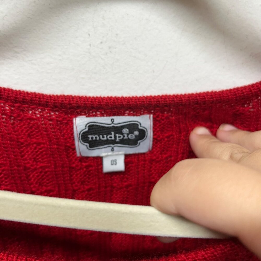 Mudpie boutique red knit oversized poncho OS holiday - Picture 6 of 7